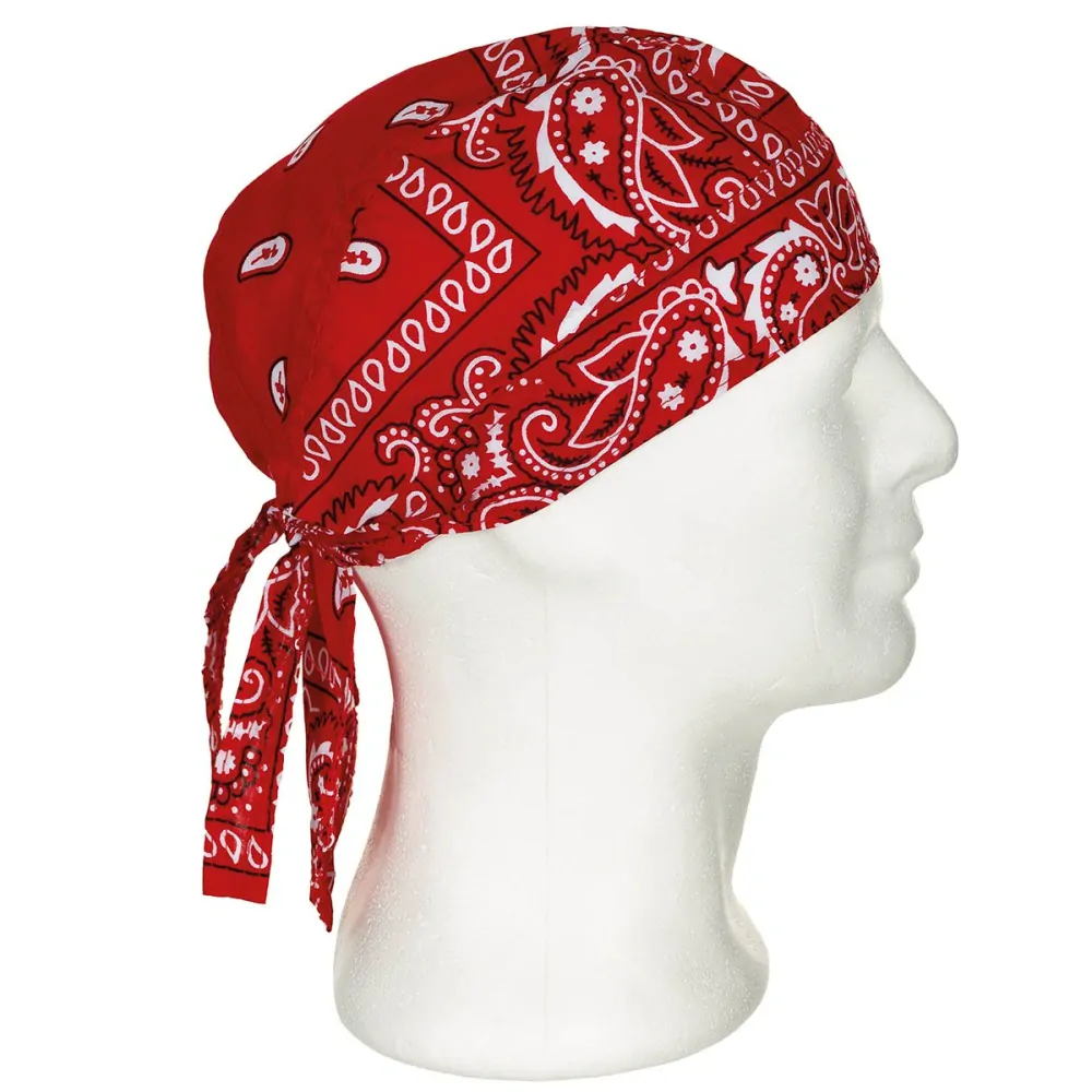 Headwrap paisley červený