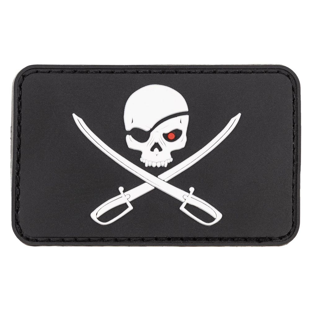 Nášivka na suchý zip Skull černá